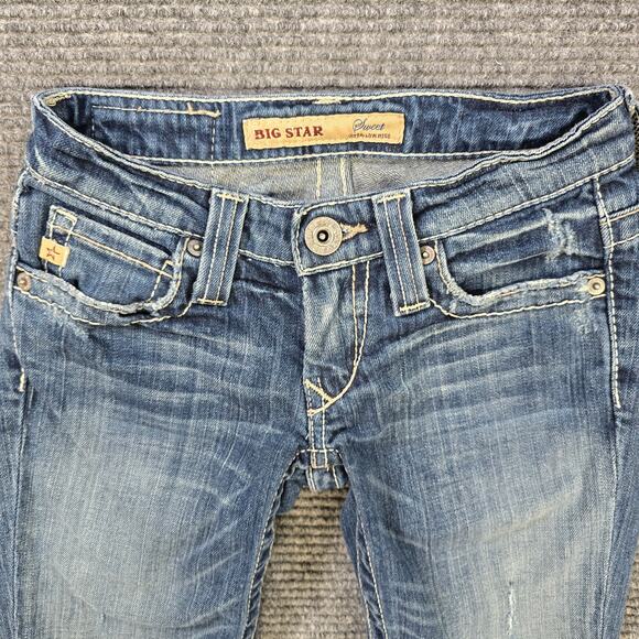 Big Star Sweet Womens 23 Blue Bootcut Ultra Low Rise Stretch Jeans - Picture 4 of 8